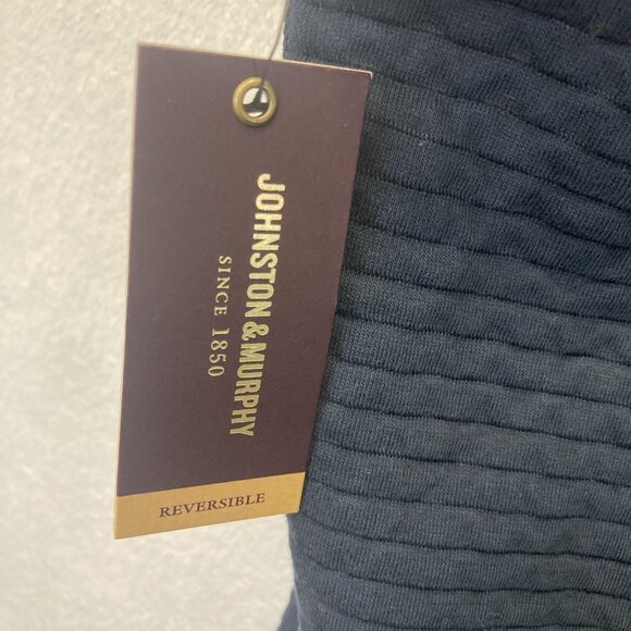 NWT Johnston & Murphy Reversible Quilted Zip Up Knit Vest Mens 3XL Navy Blue Tan - Picture 7 of 16